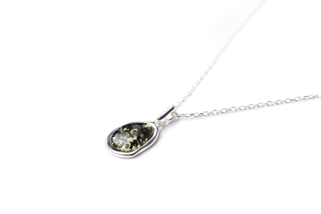 Pendentif Collier ELEMENT Ambre Vert