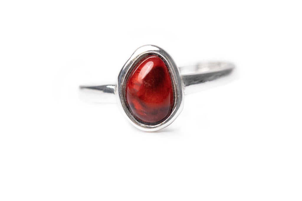 Bague empilable en ambre cerise ELEMENT