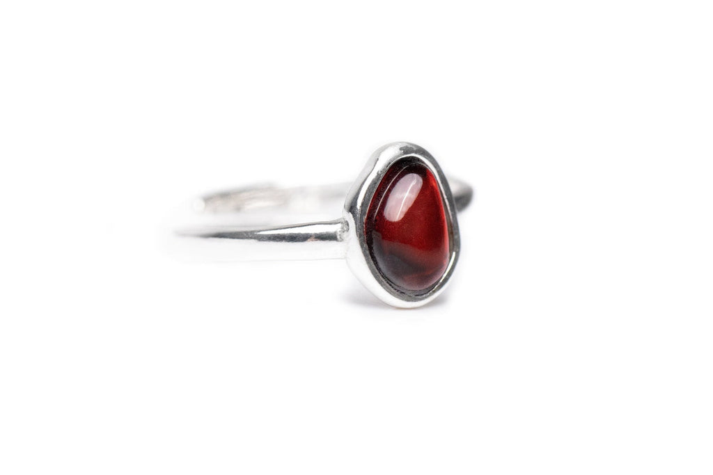 Bague empilable en ambre cerise ELEMENT