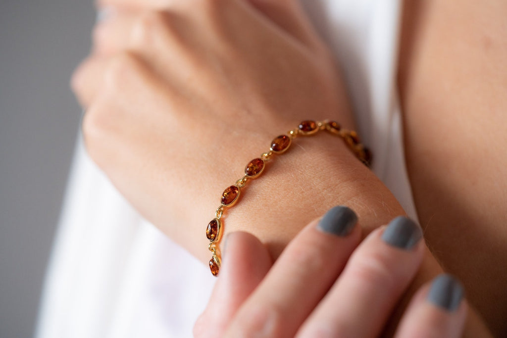 Bracelet ovale délicat plaqué or