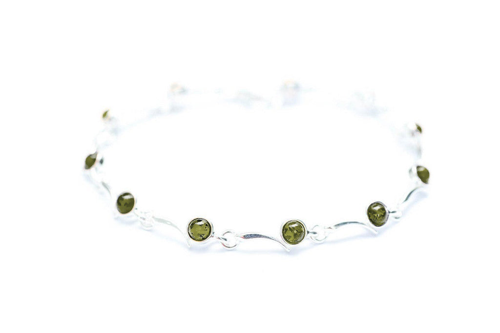 Bracelet minimaliste vert ambre