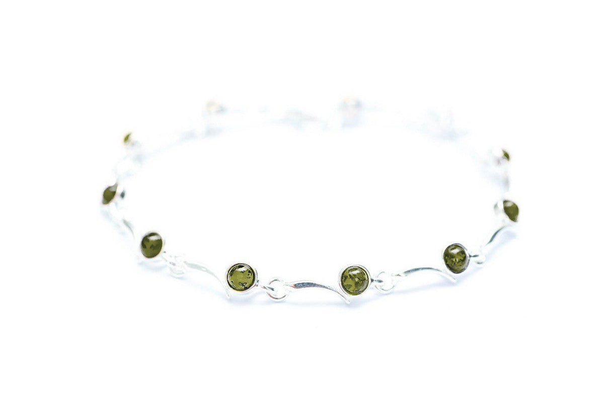 Bracelet minimaliste vert ambre