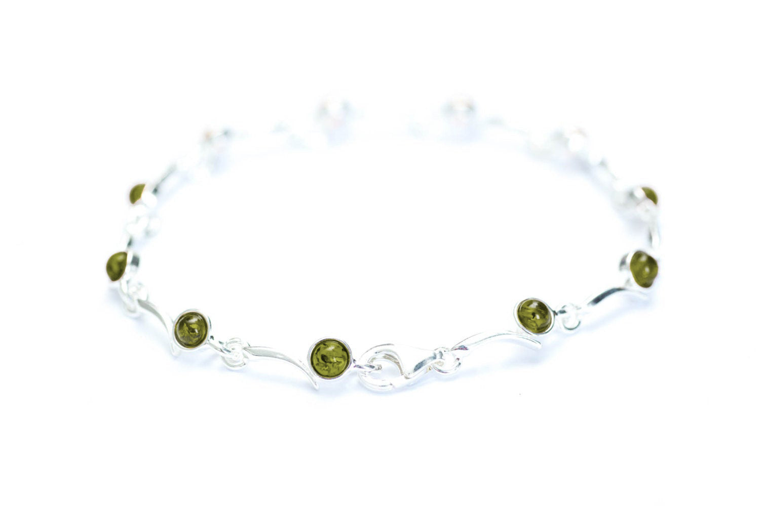 Bracelet minimaliste vert ambre