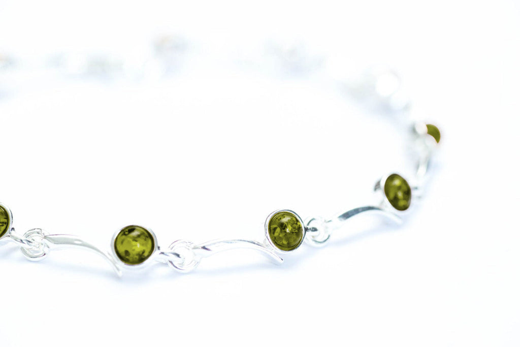 Bracelet minimaliste vert ambre