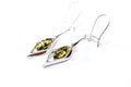 Boucles d'oreilles gouttelettes en ambre vert