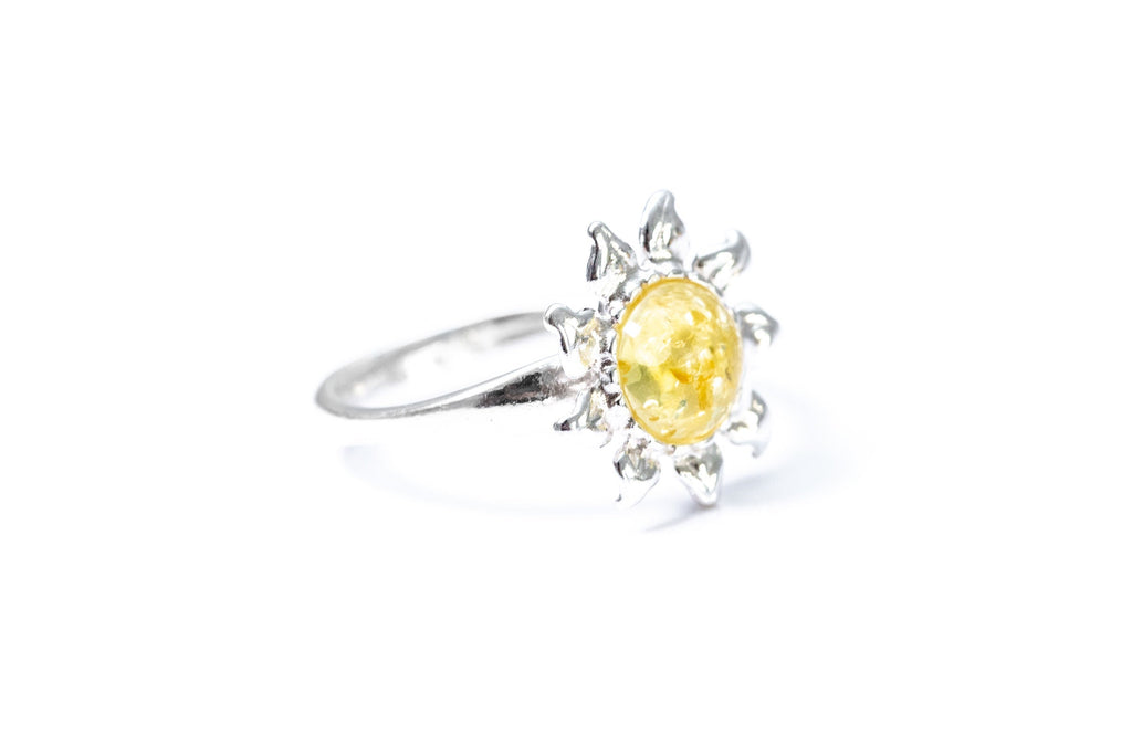 Bague Soleil Ambrée Jaune Citron