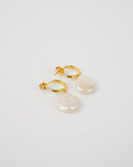 Open Back Flat Pearl Earrings