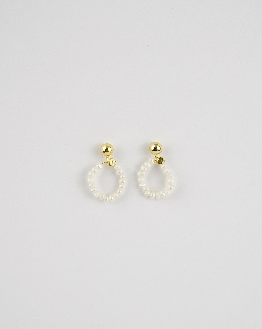 Stacked Circle Pearl Earrings