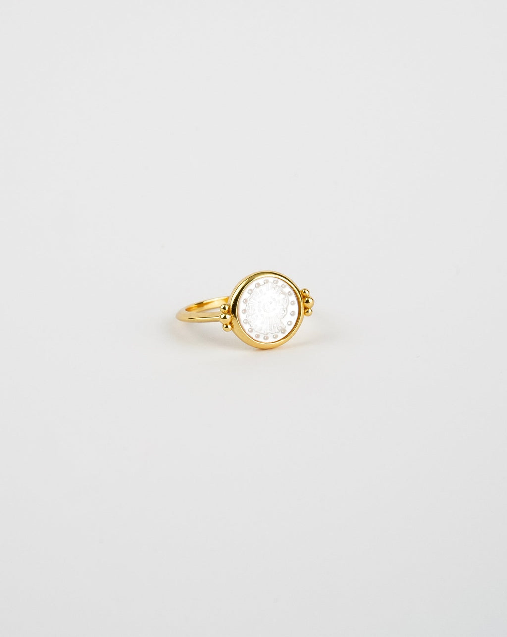 Sea Shell Print Pearl Ring