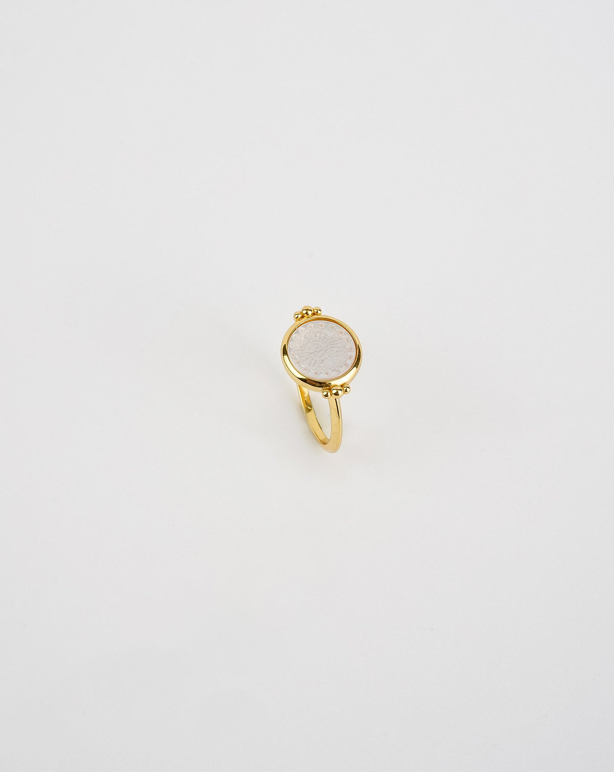 Sea Shell Print Pearl Ring