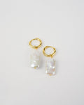 Boucles d'oreilles perles lien rectangle