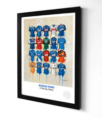 Ipswich Town football shirt A3 framed print