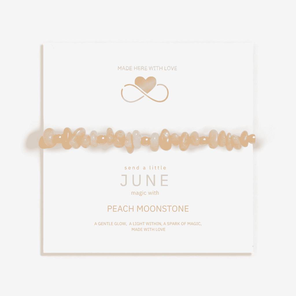 Peach Moonstone Bracelet and Earring Set