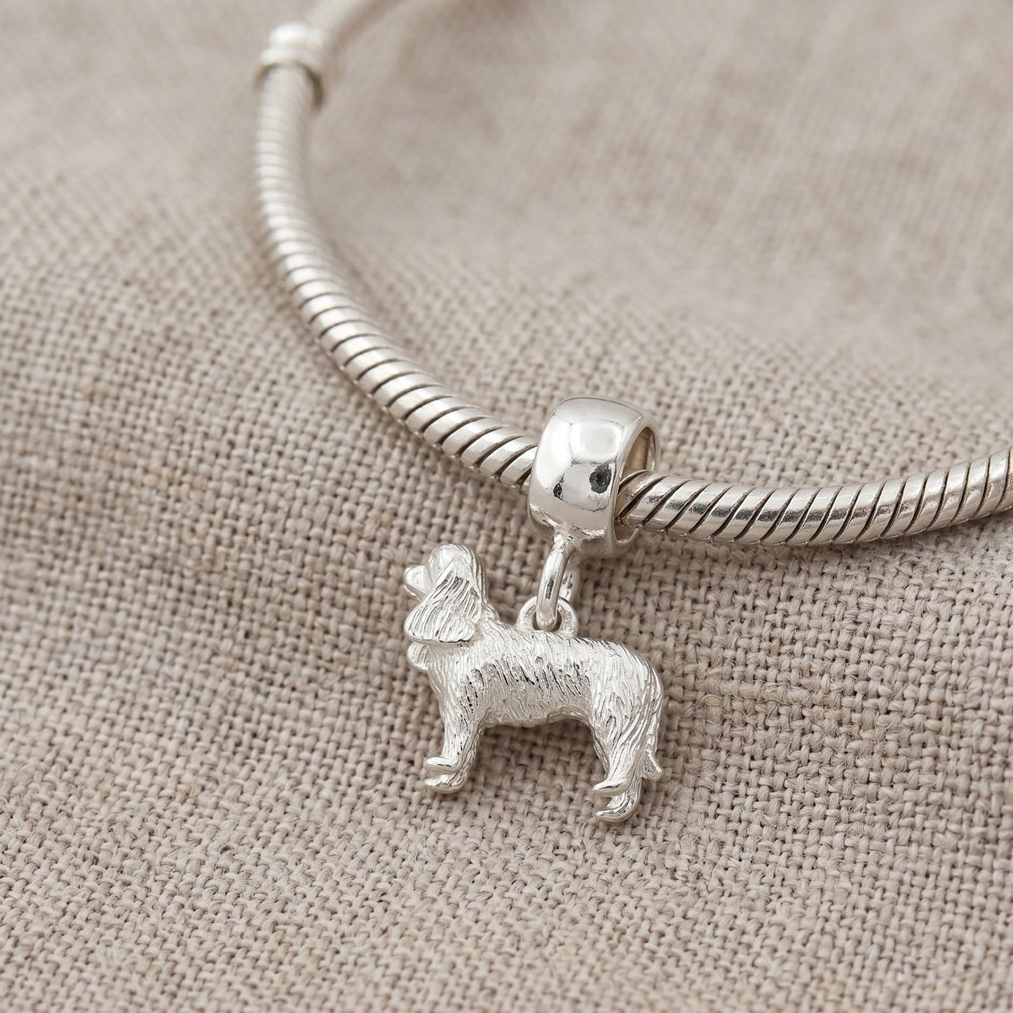 King Charles Spaniel Silver Dog Charm