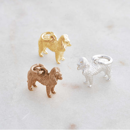 King Charles Spaniel Silver Dog Charm