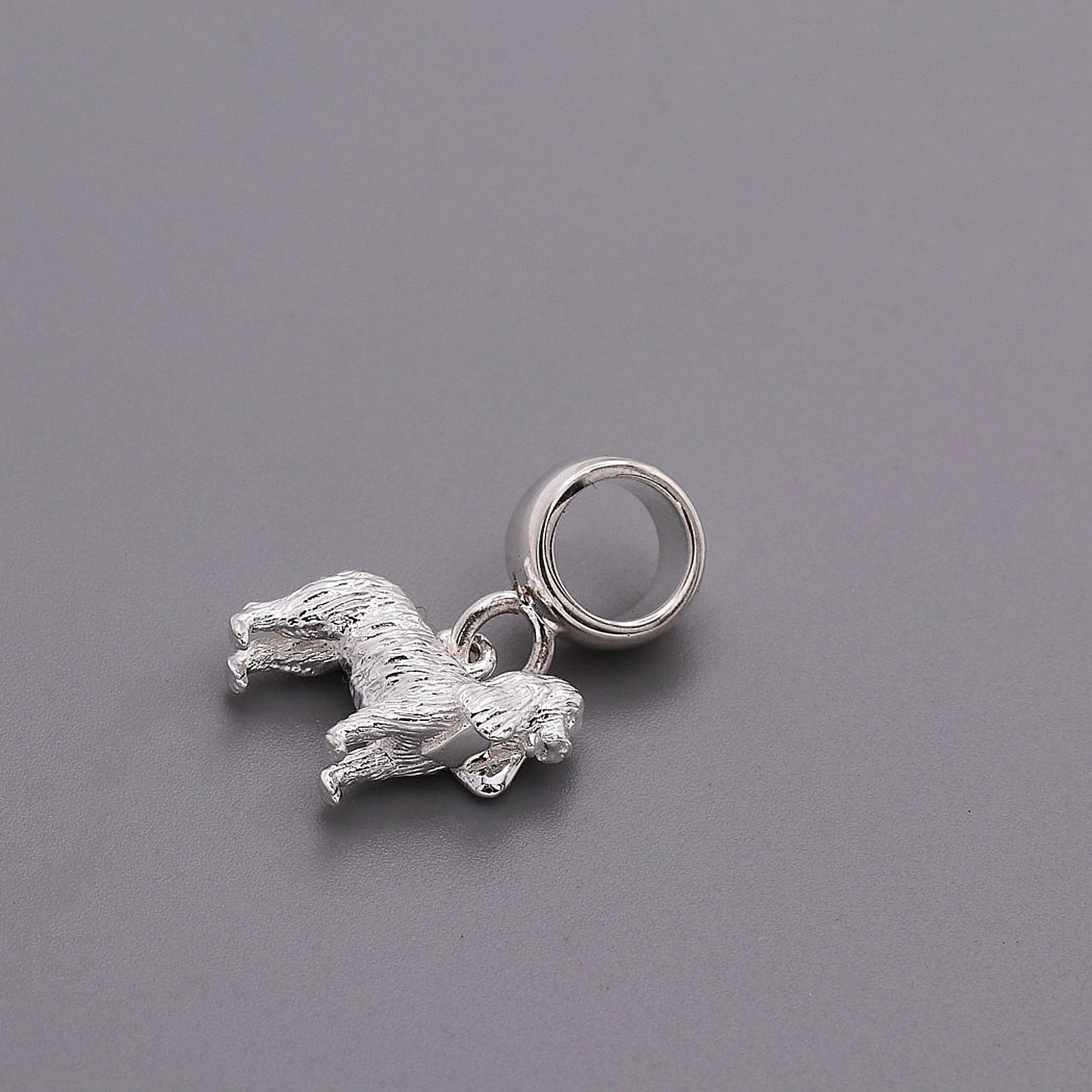 King Charles Spaniel Silver Dog Charm
