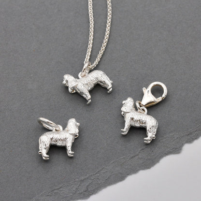 King Charles Spaniel Silver Dog Charm