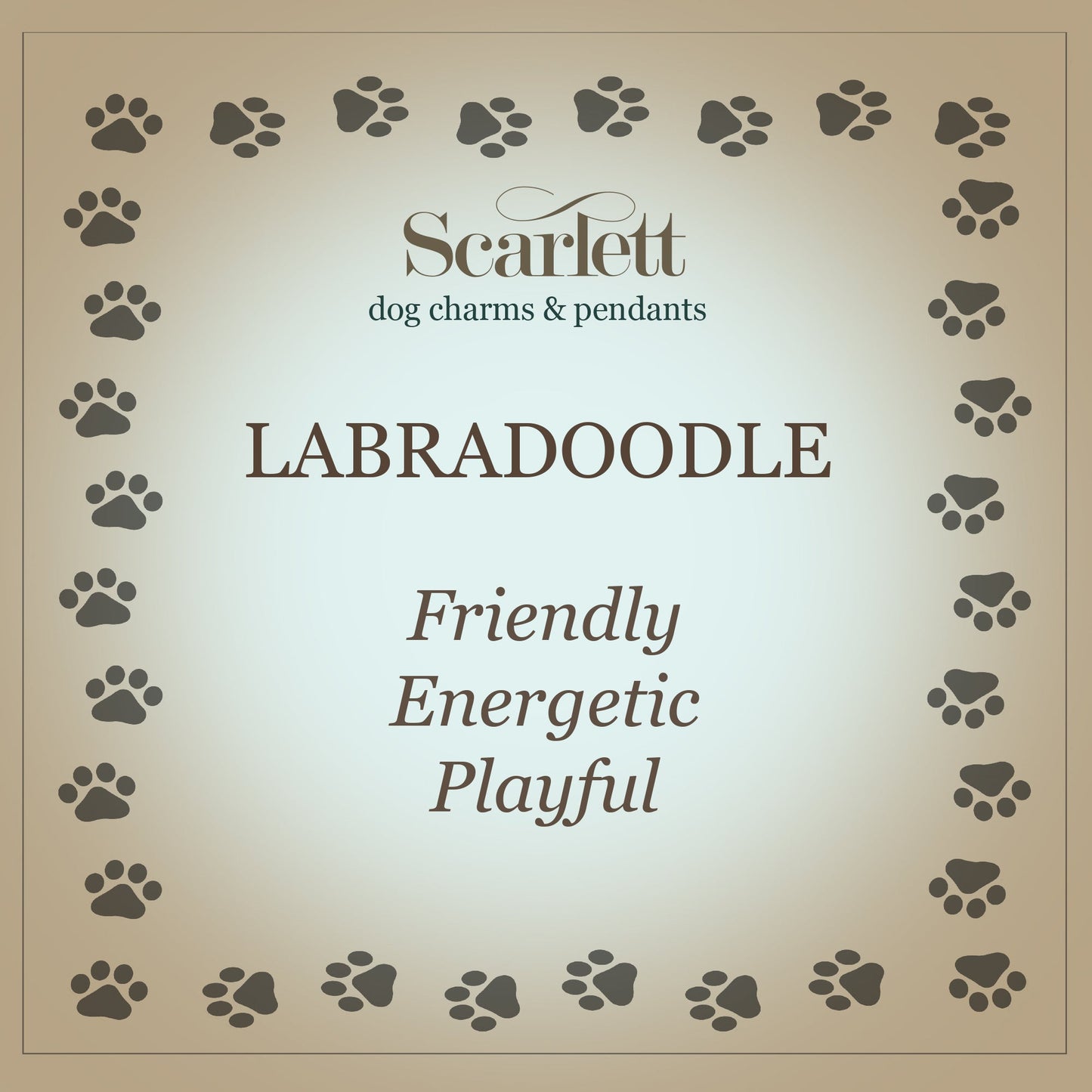 Labradoodle Silver Dog Charm