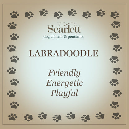 Labradoodle Silver Dog Charm