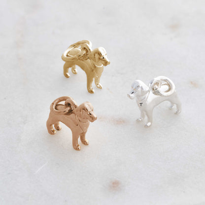 Labrador Silver Dog Charm