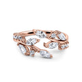 Bague feuille ajustable en or rose