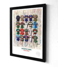 Leicester Tigers A3 Framed Print – Iconic Rugby Shirt Wall Art