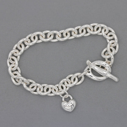 Lifetime Silver Heart Charm Bracelet