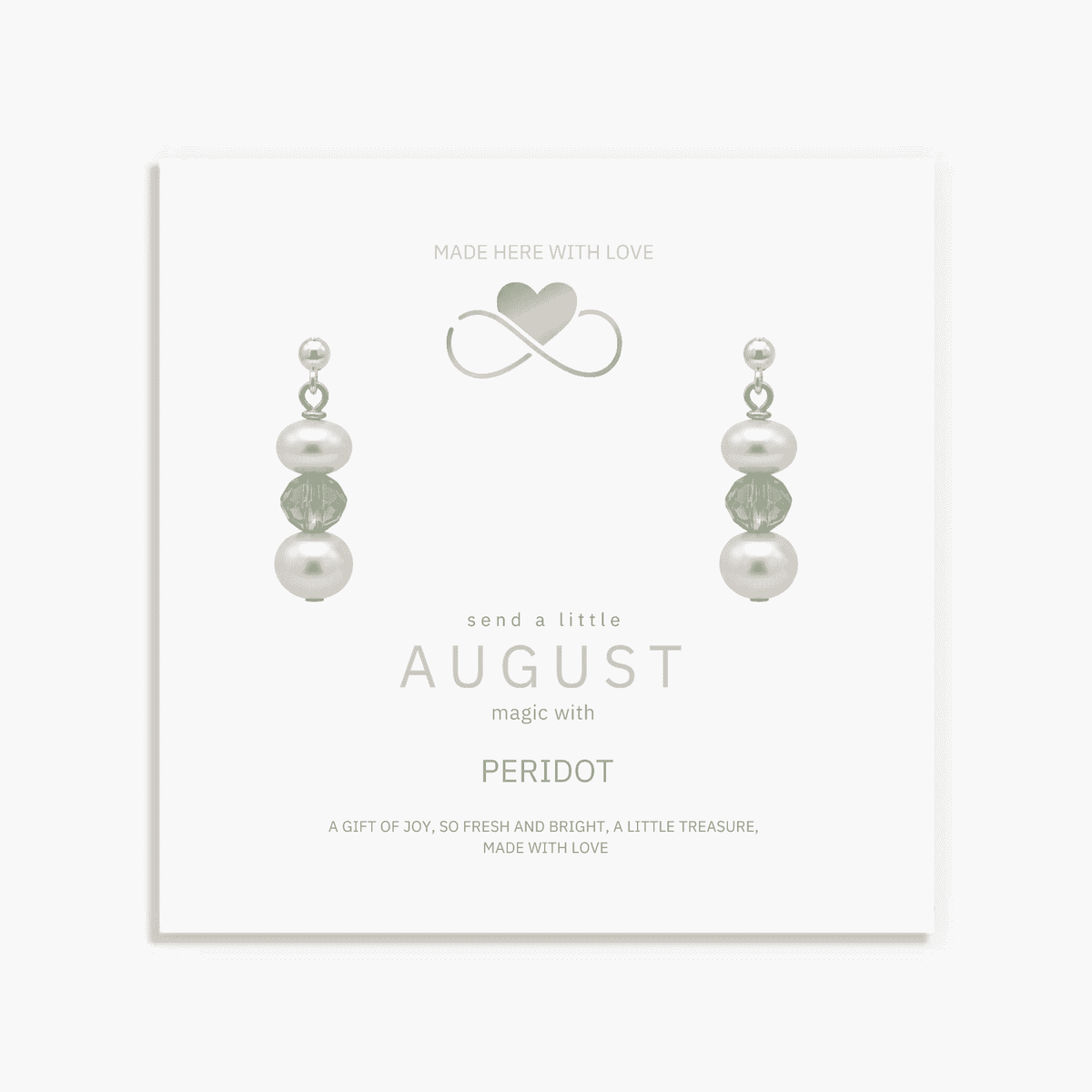 Peridot & Pearl August Birthstone Earrings | Handmade Drop Earrings
