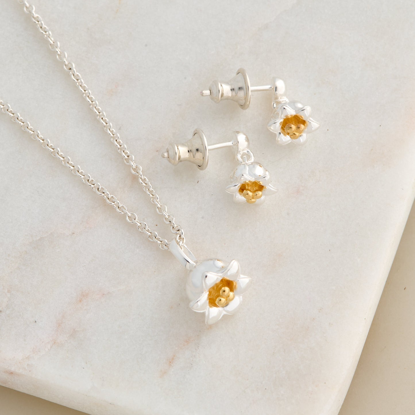 Lily Of The Valley Silver & Gold Vermeil Drop Earrings