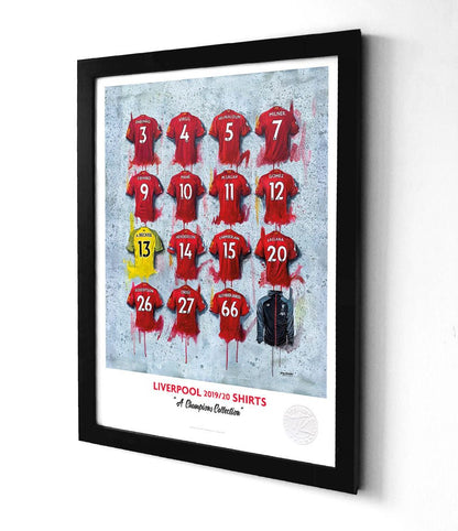 Liverpool 19/20 Champions A3 Framed Print – Iconic Shirt Wall Art