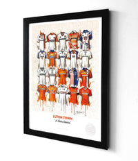 Luton Town football shirt A3 framed print