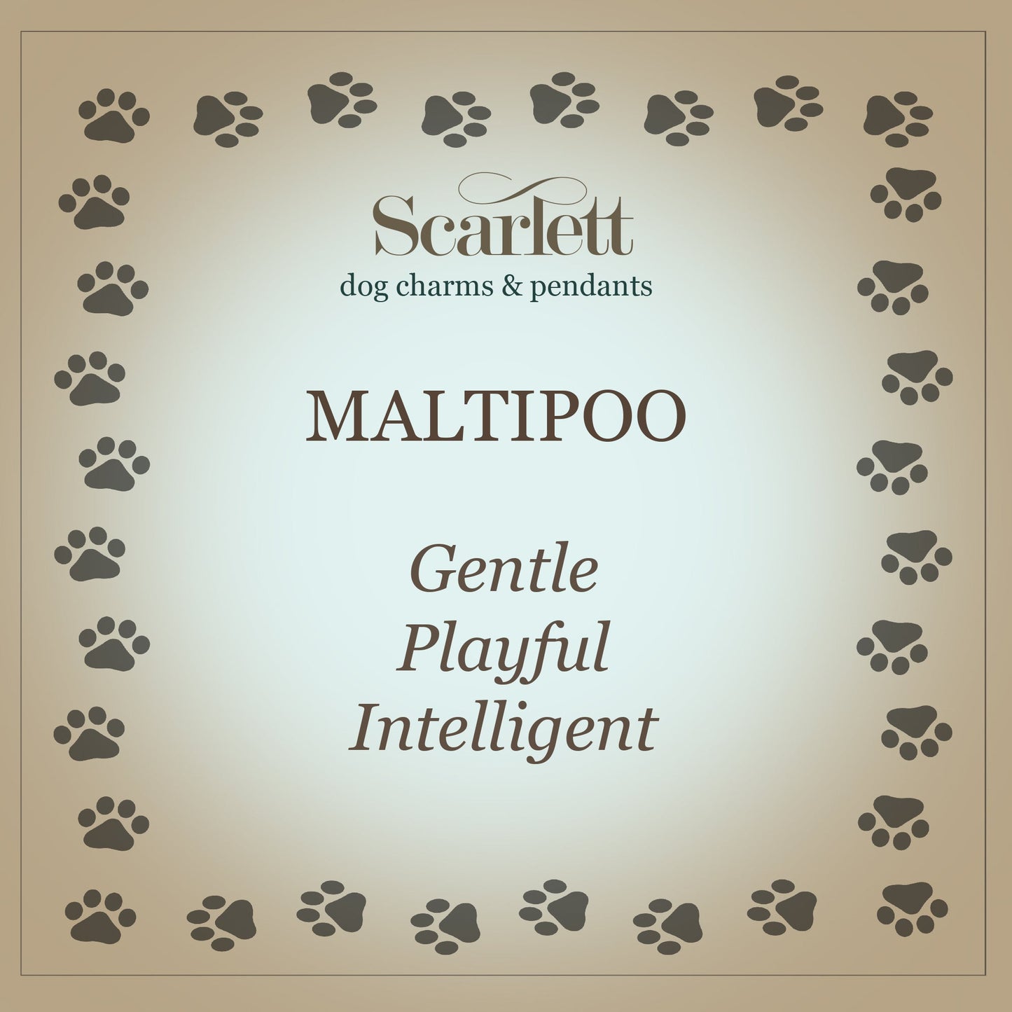 Maltipoo Silver Dog Charm
