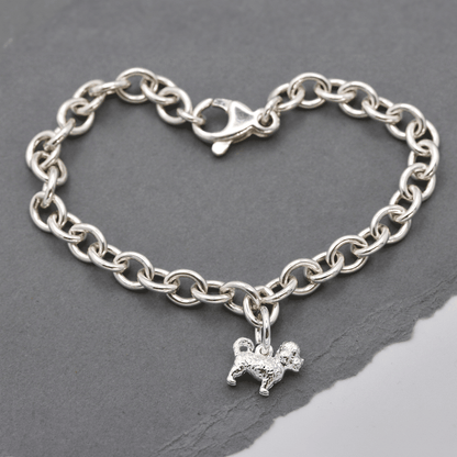 Maltipoo Silver Dog Charm