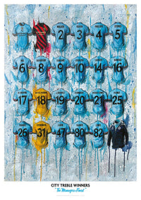 Man City Treble Winners A2 Print – City Shirt Wall Art