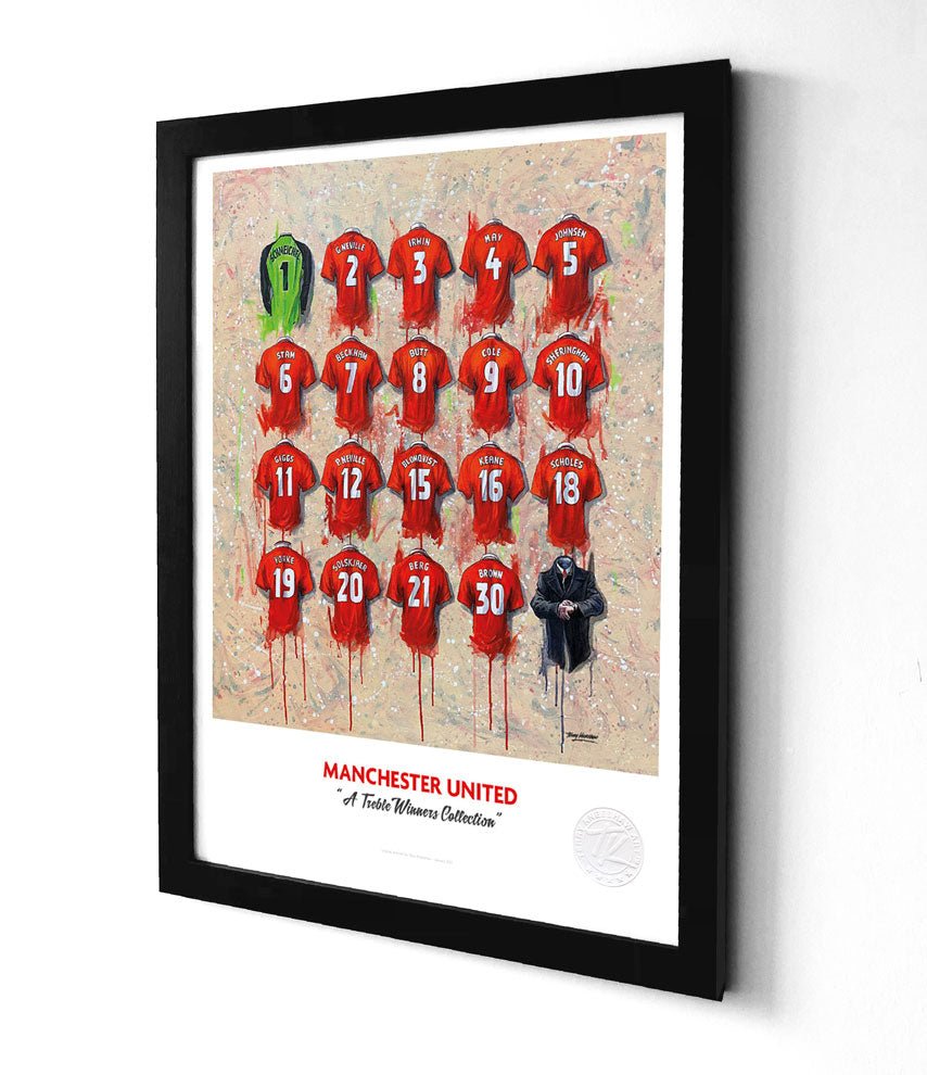 Man United Treble A3 Framed Print – 1999 Shirt Wall Art