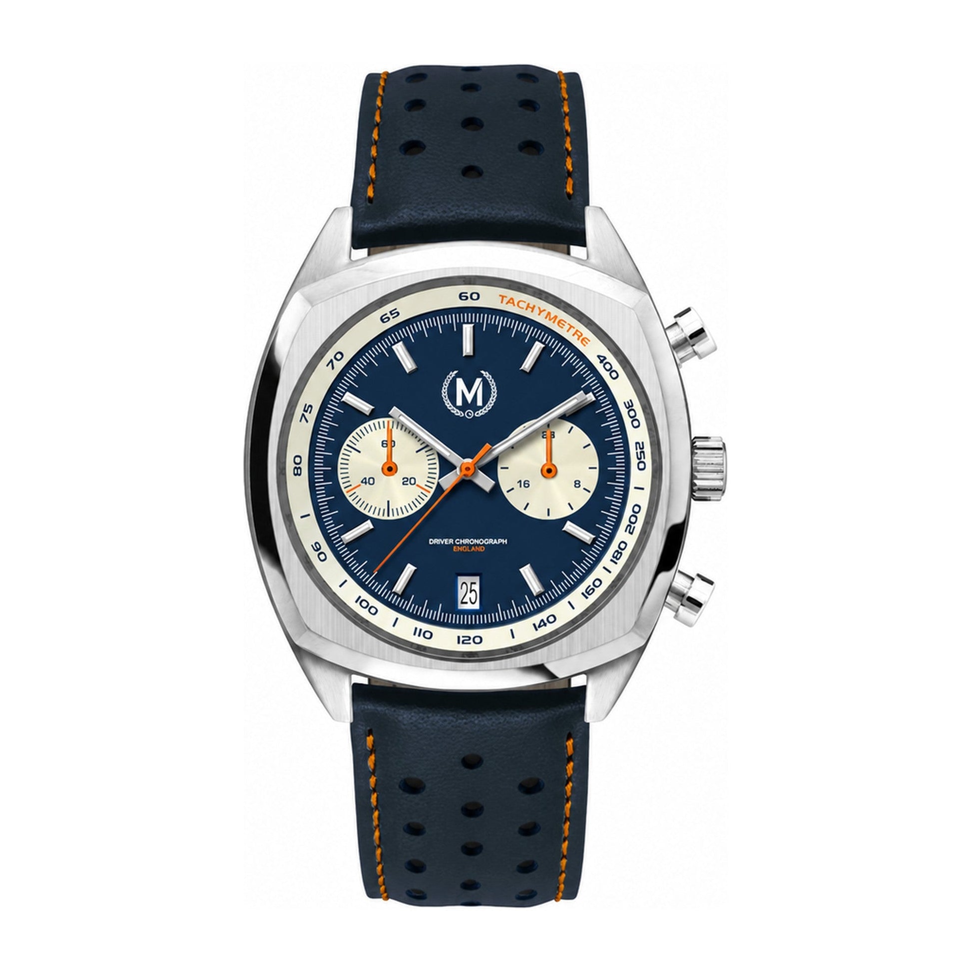 Driver Chronograph MKII Quartz, Blue Reverse Panda (PRE-ORDER NOW) - SJR London Timepiece