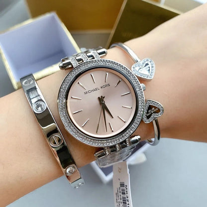 Michael Kors MK3218 Darci Women's Silver & Pink Watch - SJR London Timepiece