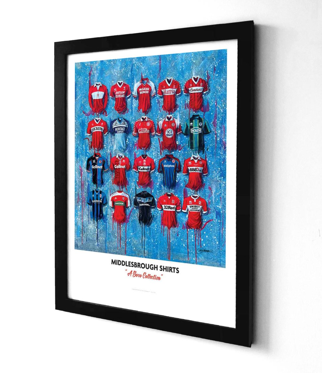 Middlesbrough FC Shirts - A2 Signed Limited Edition Prints