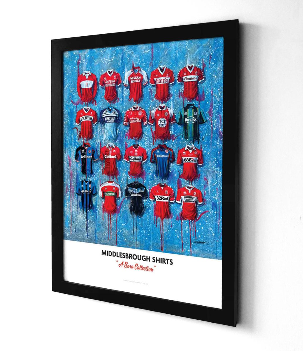 Middlesbrough FC Shirts - A2 Signed Limited Edition Prints