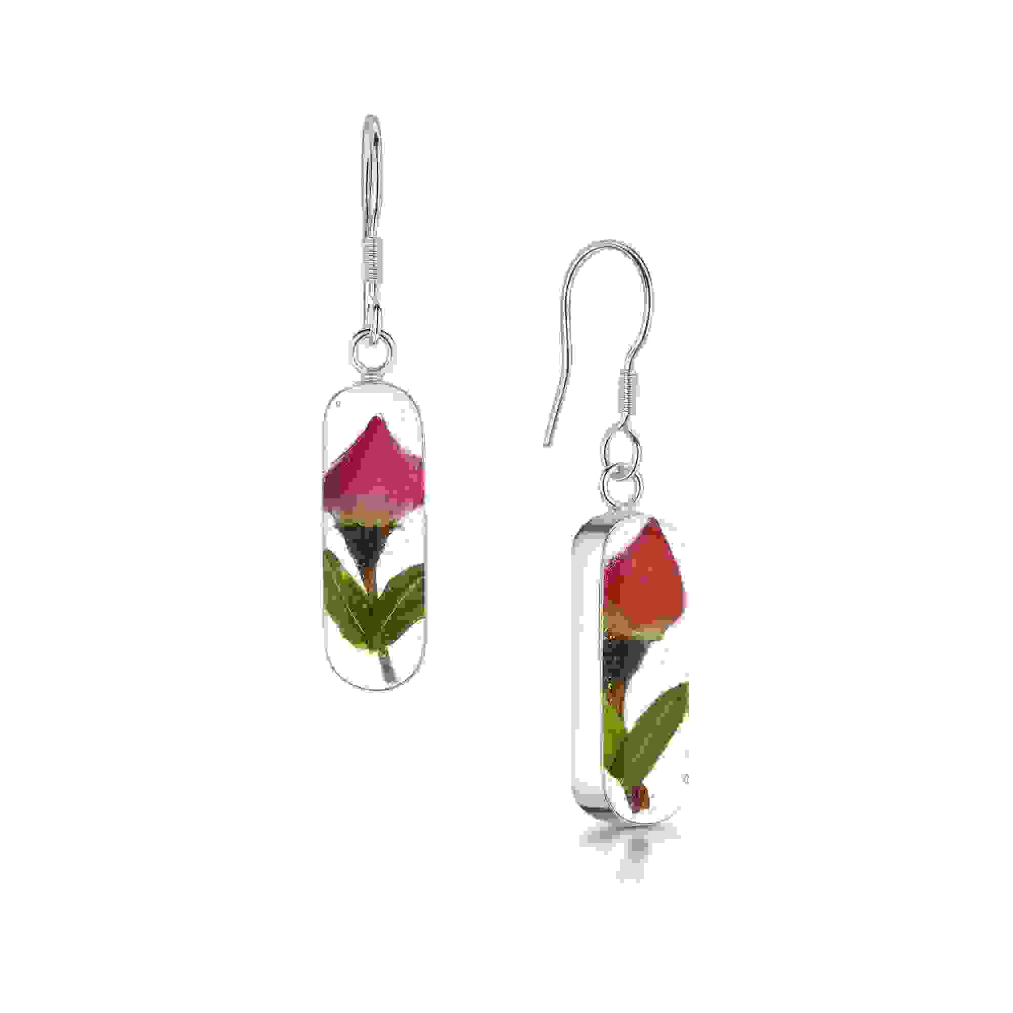 Rose Oval Drop Earrings