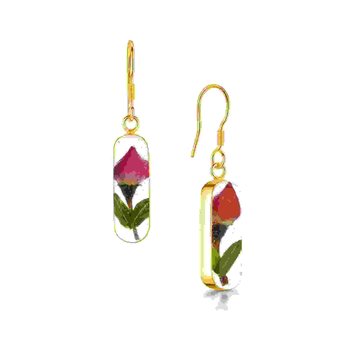 Rose Oval Drop Earrings