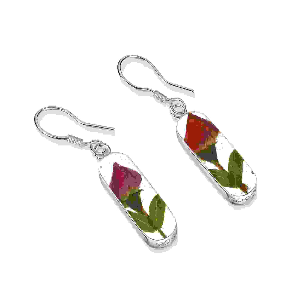 Rose Oval Drop Earrings