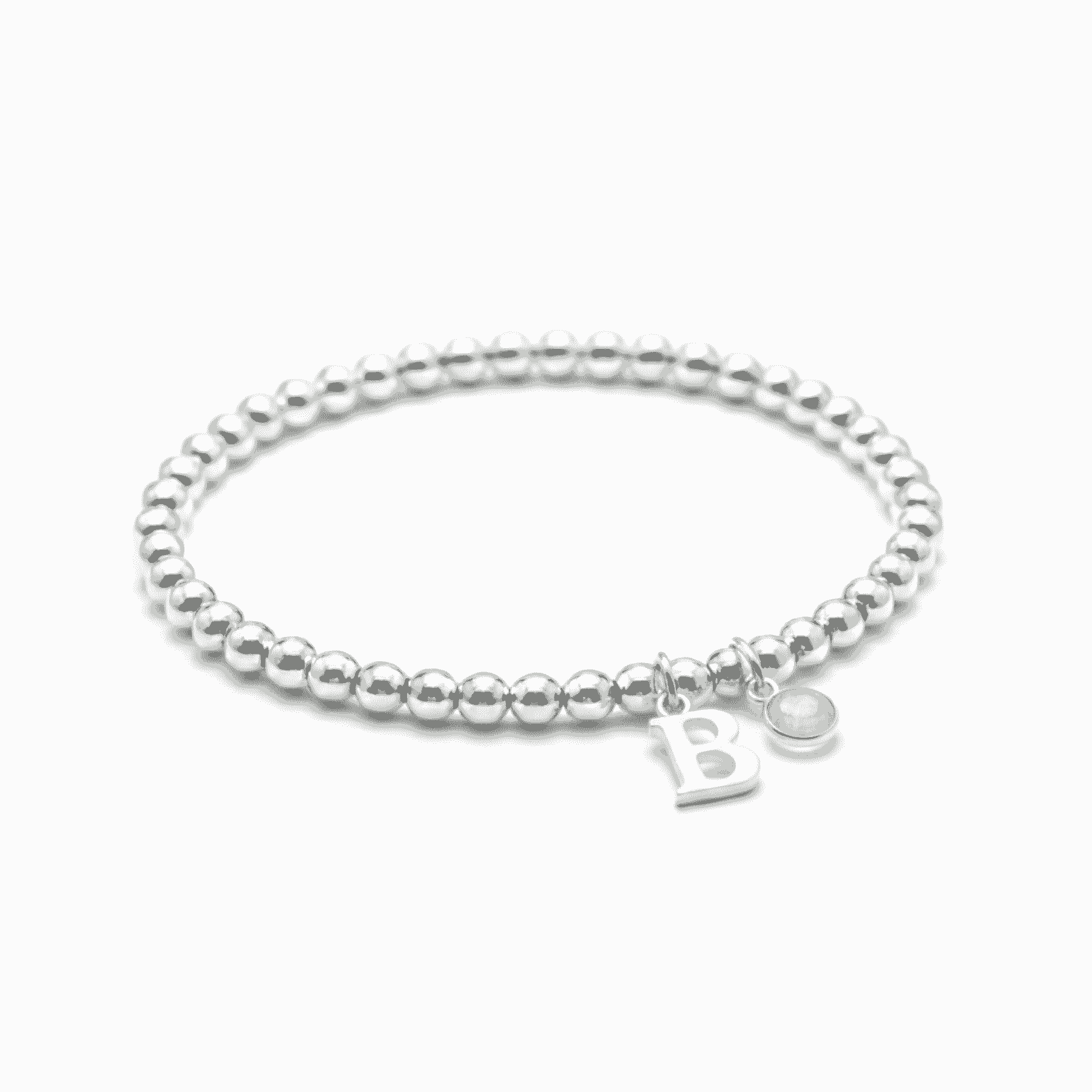 Personalised June Birthstone, Initial Letter & Moonstone Charm Bracelet