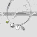 Personalised Sterling Silver Peridot Charms Bracelet