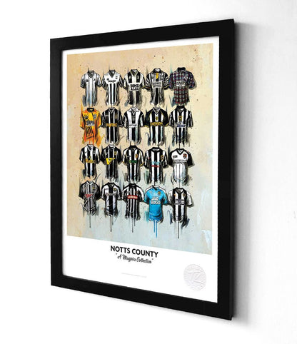 Notts County football shirt A3 framed print
