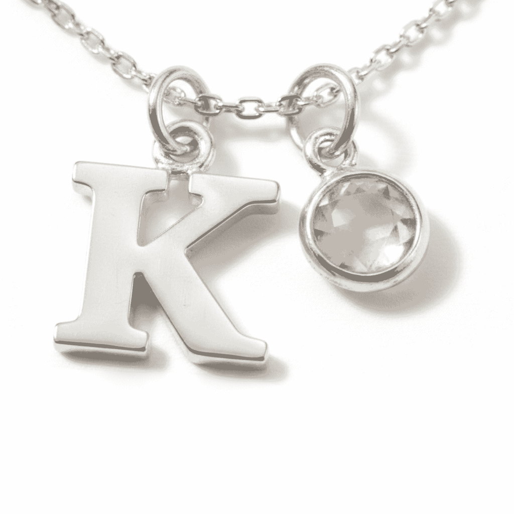 Initial & October Birthstone Necklace | Personalised Rose Quartz Gift