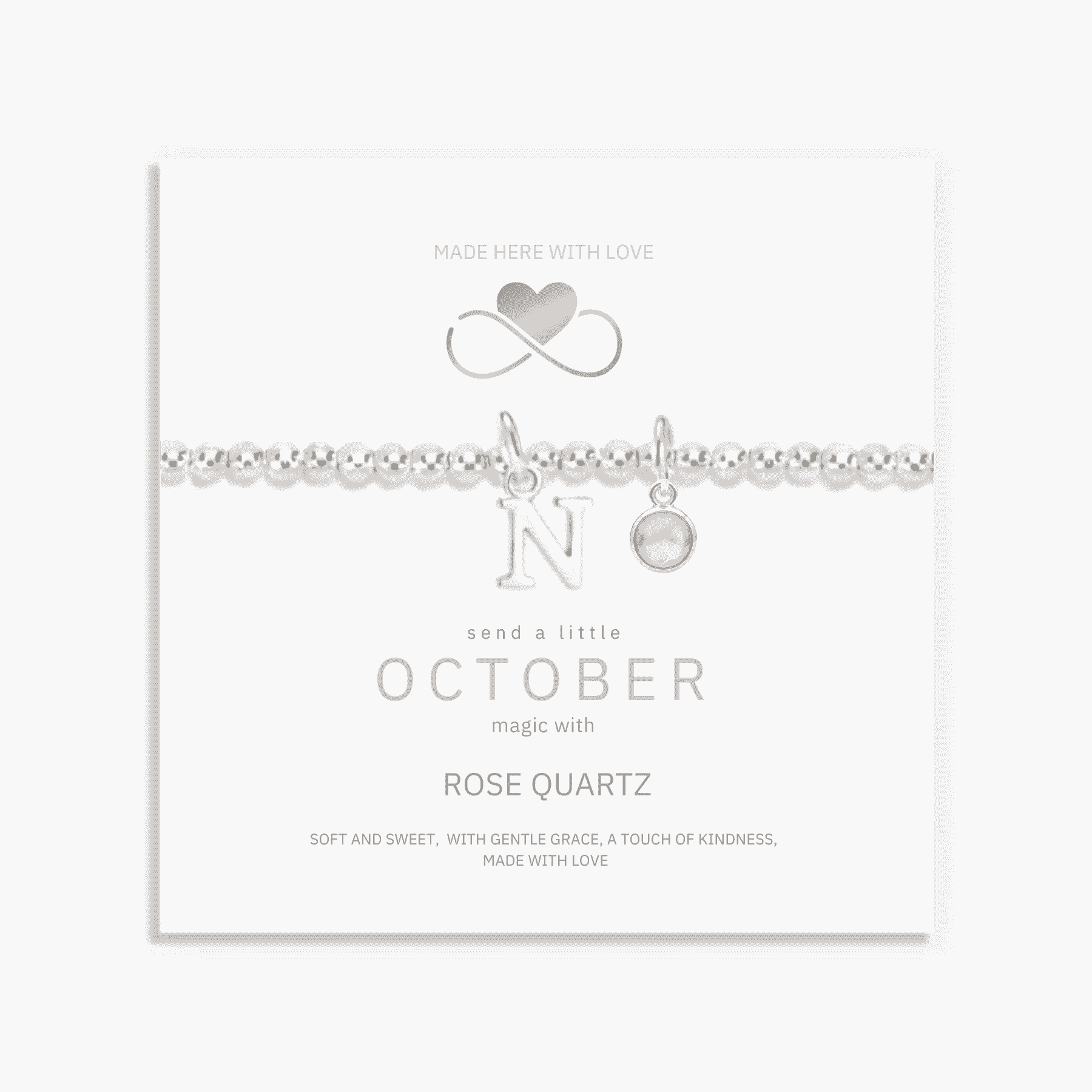 Birthstone & Initial Letter Personalised Charm Bracelet