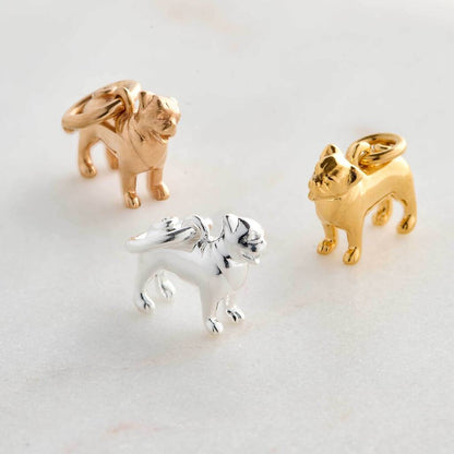 Pug Silver Dog Charm