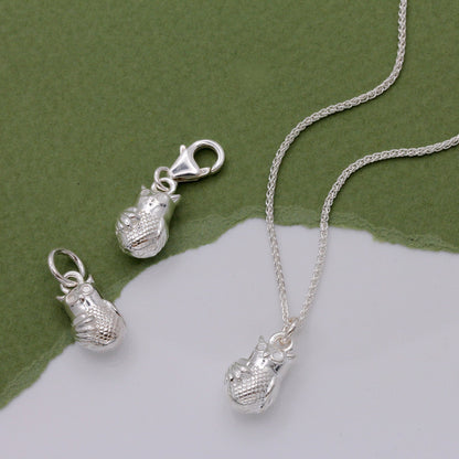 Owl Personalised Silver Charm