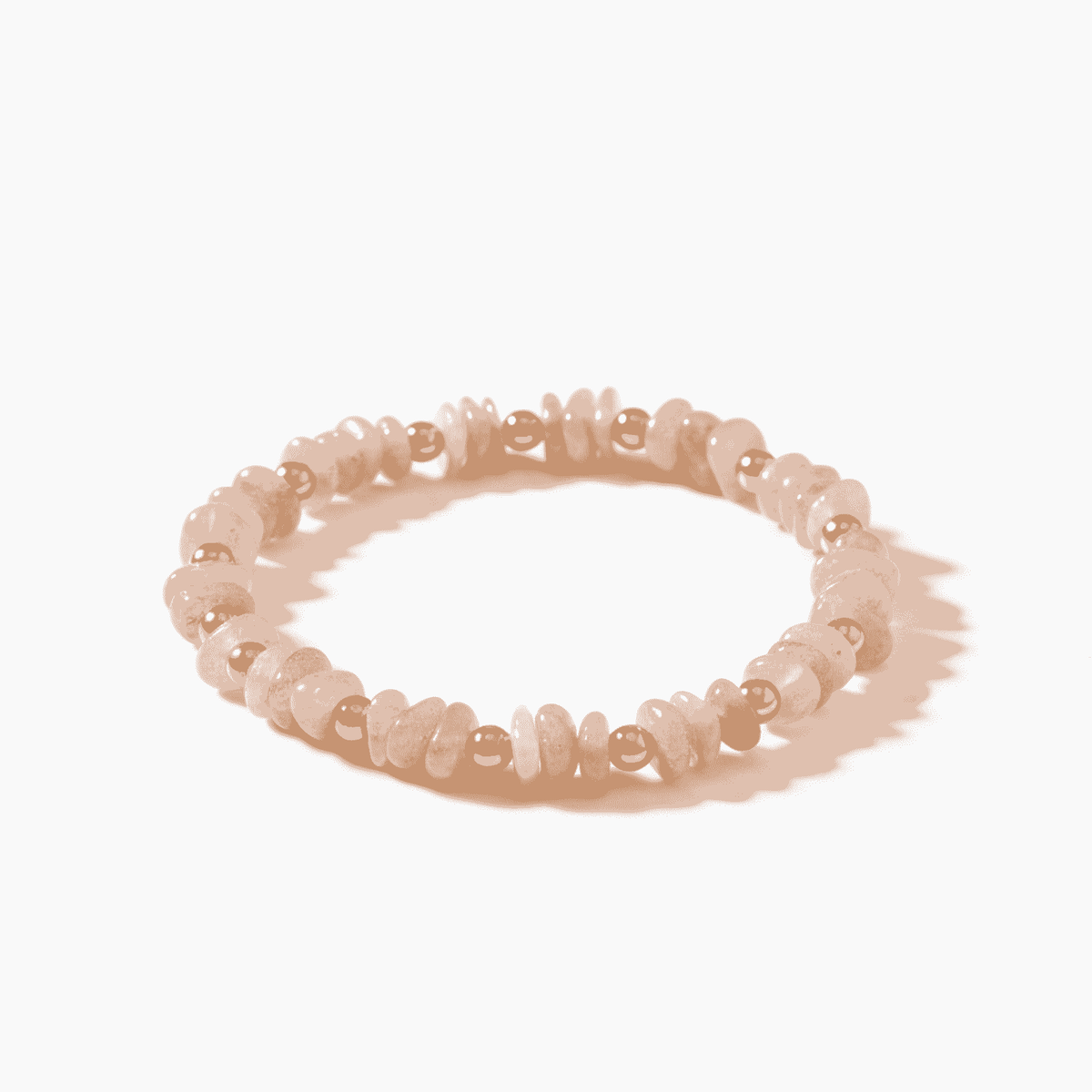 Peach Moonstone Bracelet and Earring Set